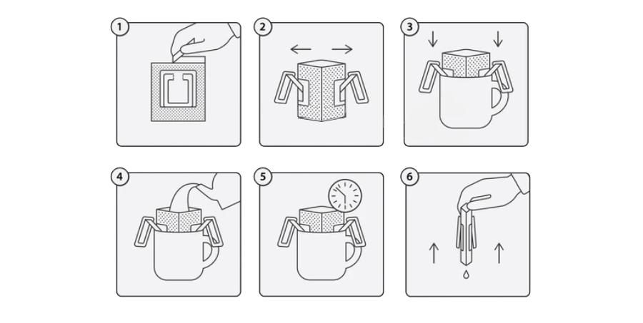 Инструкция по приготовлению кофе Табера в дрип-пакете